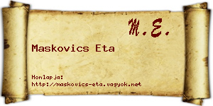 Maskovics Eta névjegykártya